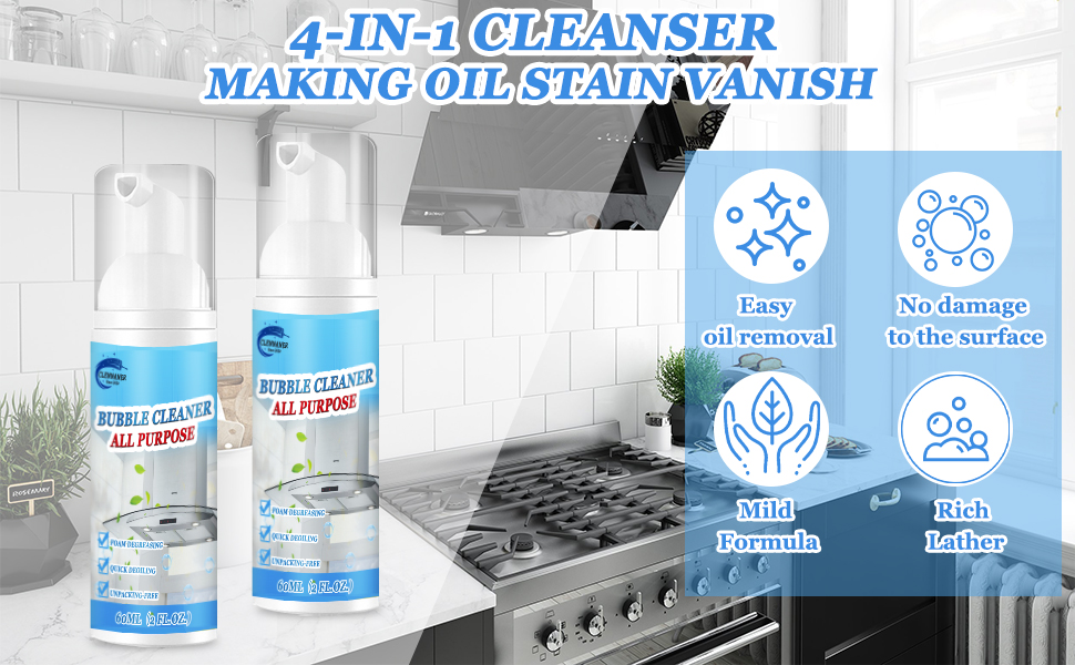 Kitchen Cleaner Spray, 2 Pack Degreaser Cleaner Heavy Duty