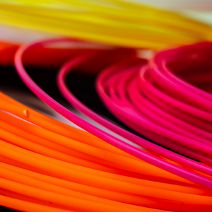 24 Colors 3D Pen Filament. Includes 20 Vibe Colors and 4 Glow in Dark Colors. 10 Feet, 1.75mm Each. PLA Kids Safe Refill 18 Closeup image of filament thickness