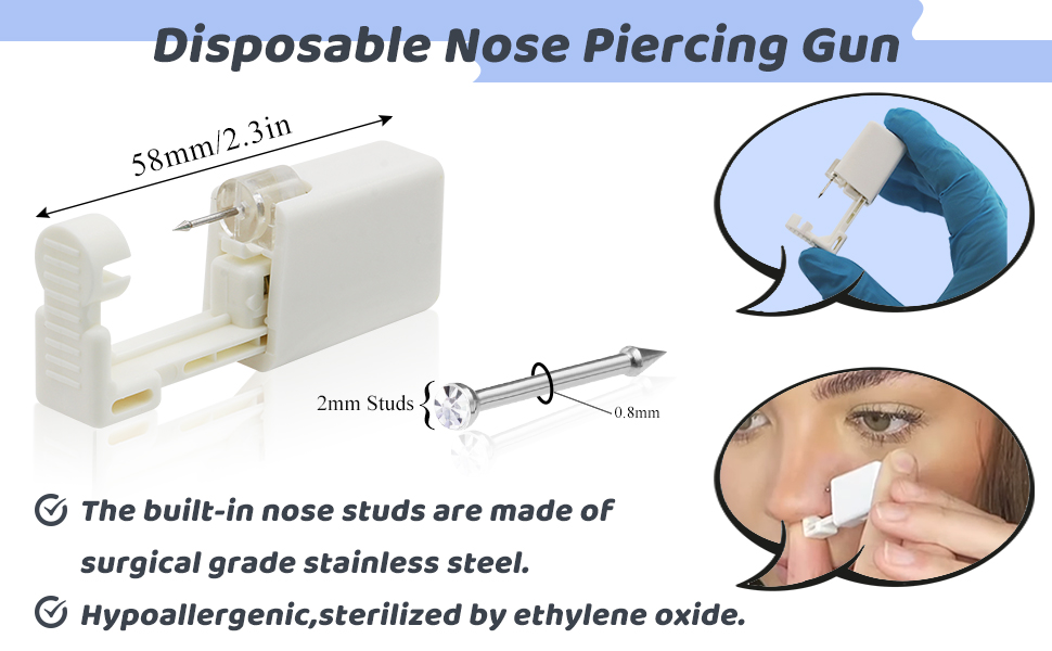 nose piercing kit nose piercing gun nose gun nose studs nose rings piercing supplies