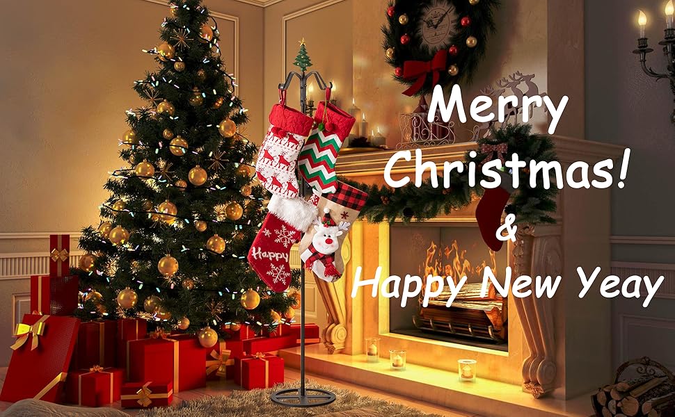 Freestanding Christmas Stocking Holder Tree, 67" Height