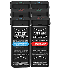 Viter Energy Caffeinated Mints Caffeine B Vitamins Chewing Nootropic Chews Focus Boost Vegan Pills