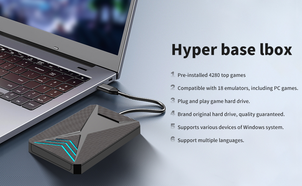 Retro Game Console HDD with 4280 Games, Emulator Console