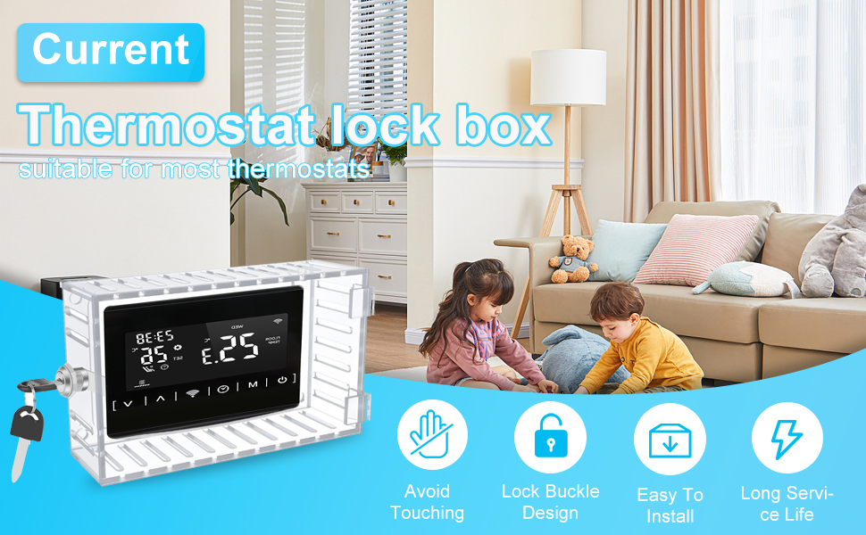 Thermostat Lock Box with Key,Universal Thermostat Cover
