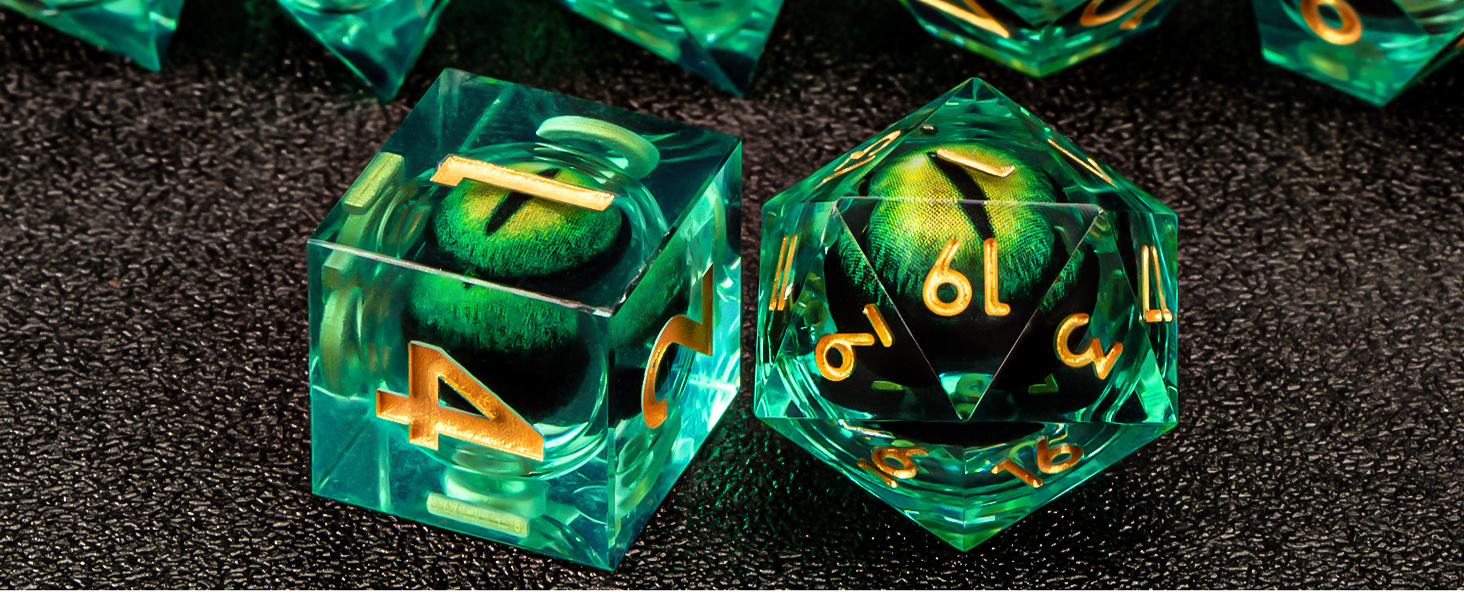 KERWELLSI Dragon Eye D&D Dice, Sharp Edge Resin DND Dice