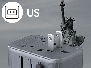 Universal Travel Adapter, EASEMO International Wall Charger with 3 USB-C & 2 USB... 25 US plug