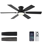 iacaf 52inch Low Profile Ceiling Fan with Light and Remote/APP Control, LED Dimmable DC Reversibl...