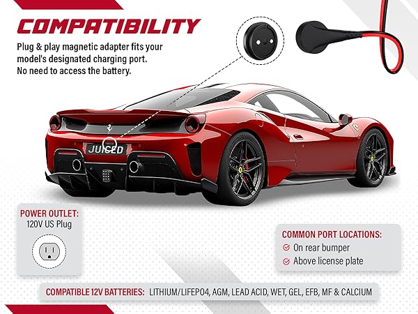 お値引き　Ferrari Battery Maintainer Amazon.com: JMR Battery Charger for Ferrari 488 F8