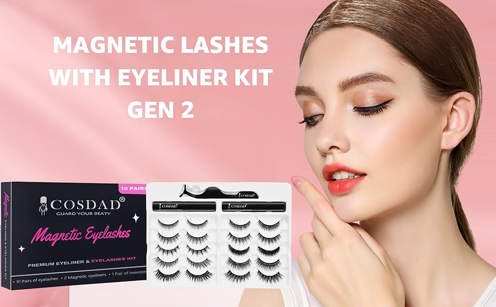 magnetic eyelashes with eyeliner application