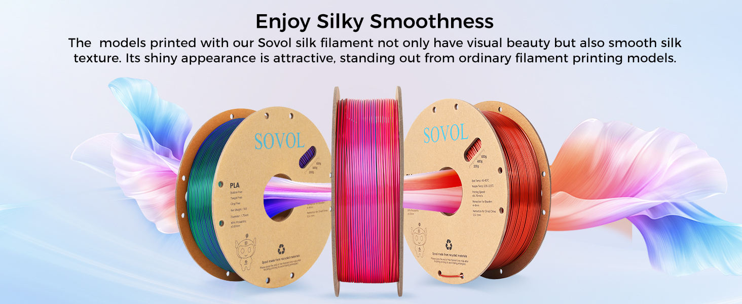 Sovol Tri color Silk shiny PLA Filament