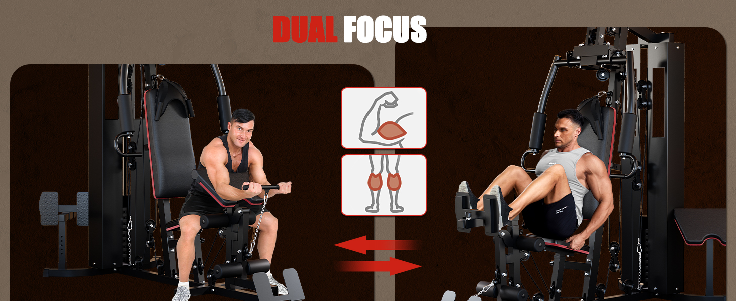 Home gym workout chest press using ActiveTrail multifunctional fitness equipment