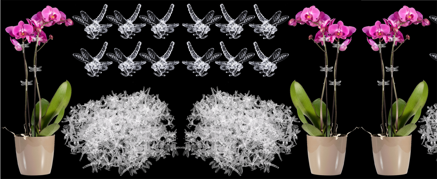 Peohud 200 Pcs Orchid Clips, Dragonfly Plant Clips, Garden