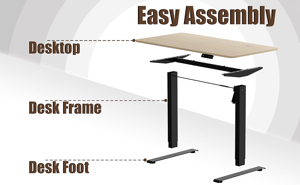 AITERMINAL Height Adjustable Electric Standing Desk, 48 x