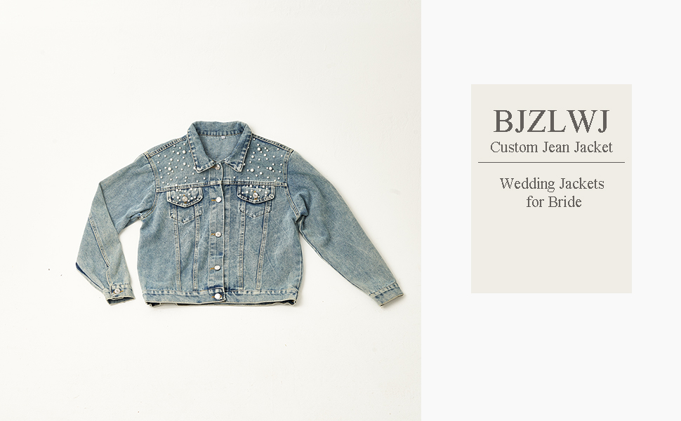 Generic Custom Wedding Jackets for Bride, Customized Denim