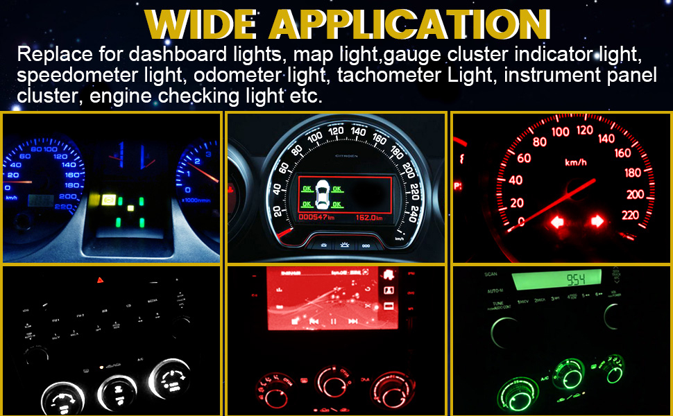 Keiurot T5 LED Bulbs B8.3D LED Dashboard Bulbs Dash Lamp Indicator