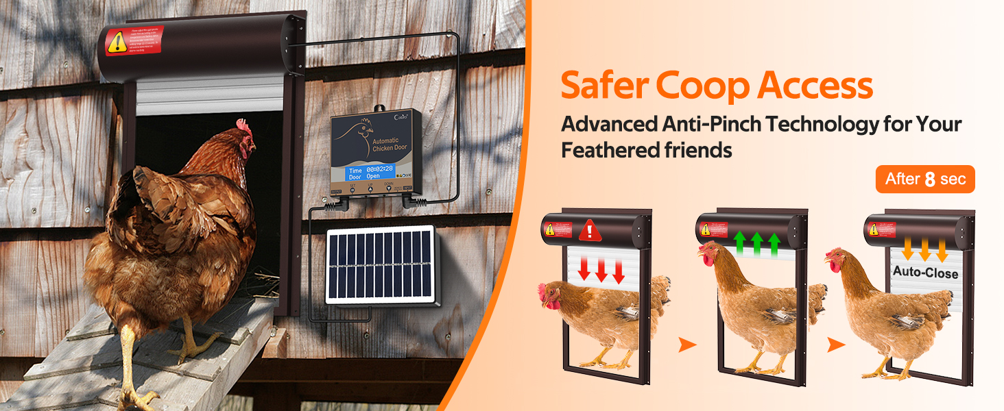 Cobito Solar Powered Automatic Chicken Coop Door Opener