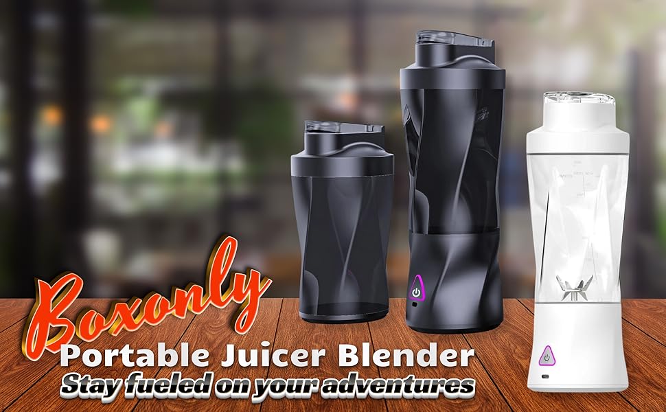 Portable Juicer Blender, USB Rechargeable Smoothie Maker with 6 Upgraded Blades and 6000mAh Battery