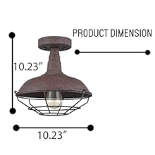 caged semi flush mount barn ceiling light