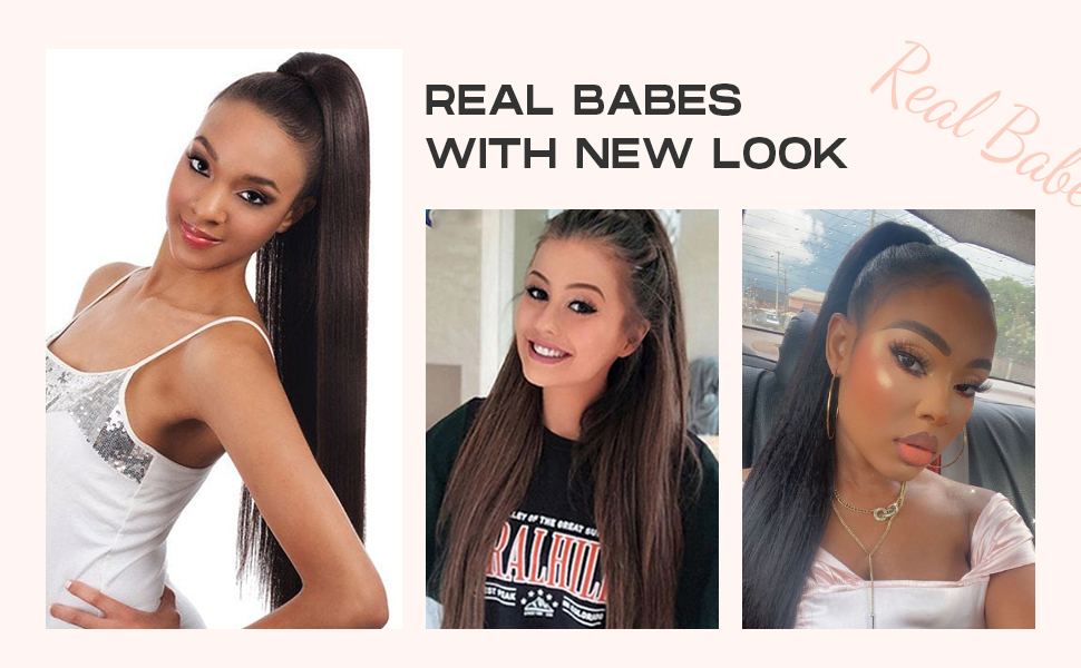 long straight ponytail extension
