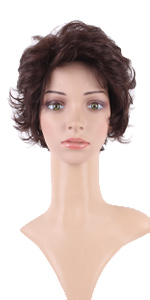 curly brown hair wig