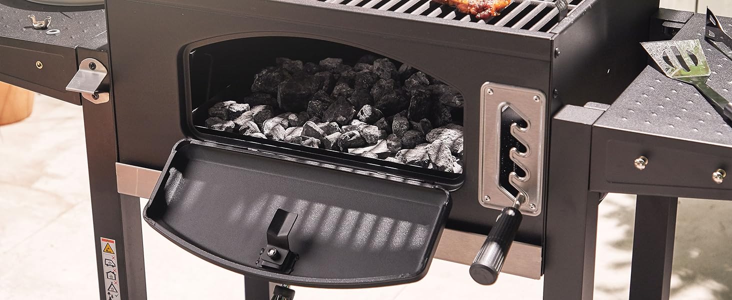 Charcoal tray on BBQ