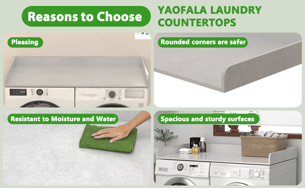 Yaofala Washer Dryer Countertop, Laundry Countertop Solid