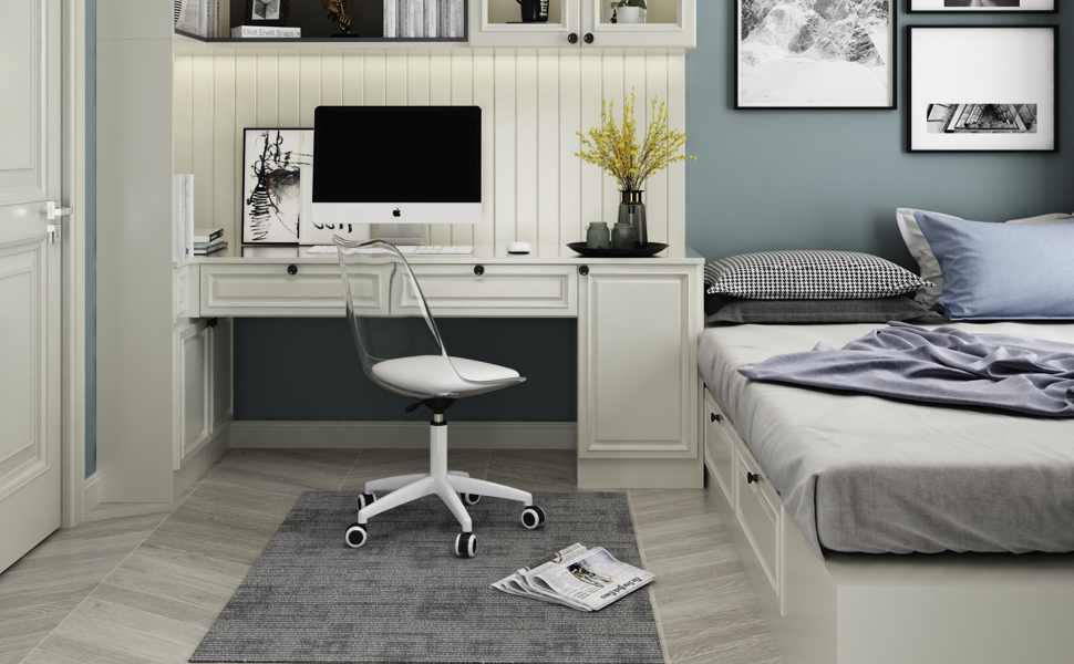 Clear Desk Chair, Plastic Home Office Chair, Acrylic