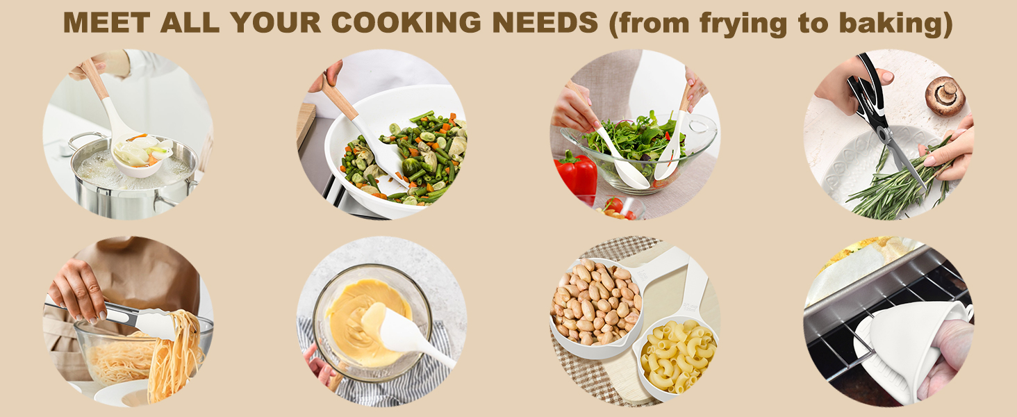 kitchen utensils set wood