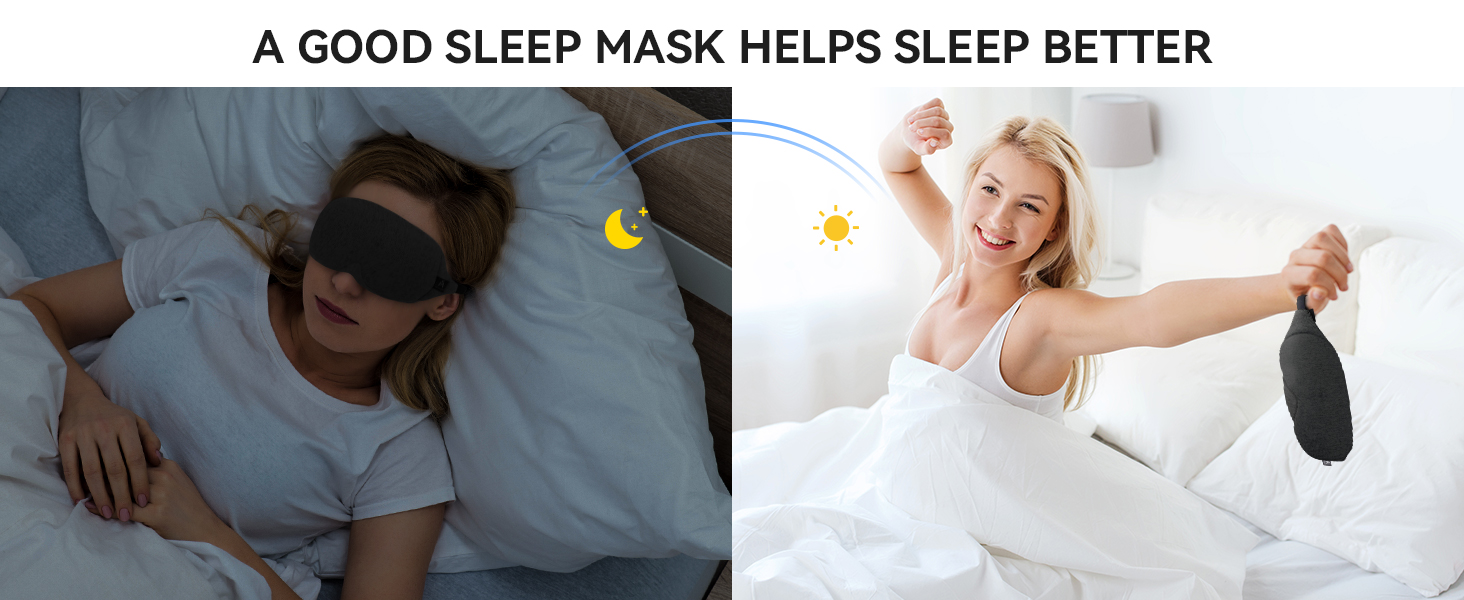 mavogel Cotton Sleep Eye Mask Updated Design Light Blocking Sleep