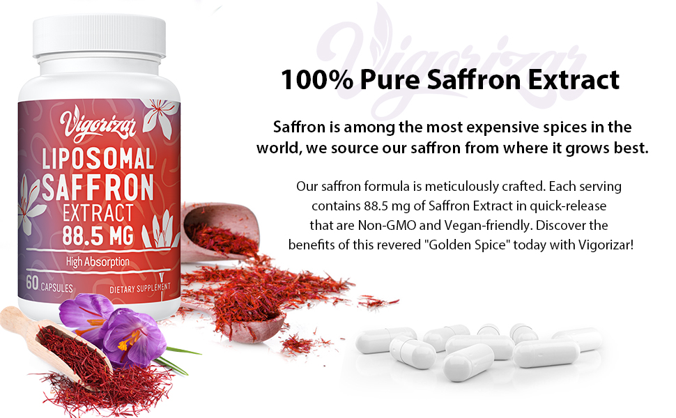 Liposomal Saffron Supplements 100 Pure Saffron Extract
