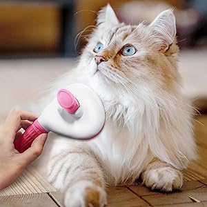 Dog Brush Cat Brush Comb - Dog Brushes For Grooming - Dog Cat Self Cleaning Slicker Brushes with Smooth handle - Cleaning Button Pet Grooming Tool for Dogs Cats Shedding Tools Massage Brush (GREY) 12 DOG PET REMOVAL COMB COMBING BRUSH