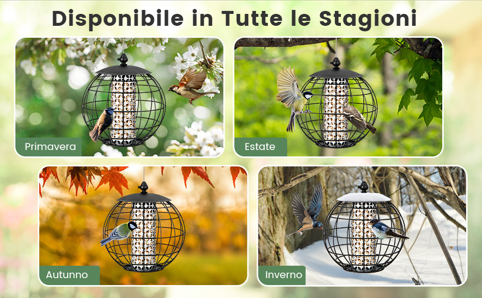 mangiatoie per uccelli in giardino