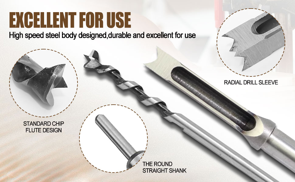 Woodworking Square Hole Drill Bits, HSS Woodworking Square