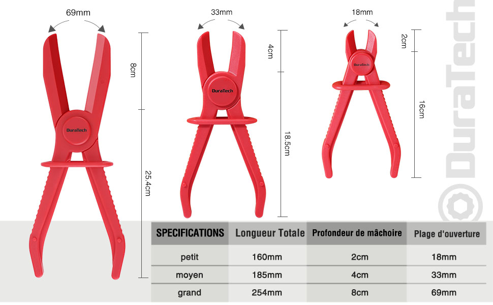 DURATECH Pinces à Durite, 6 Pièces Pince Durite Carburant, Pinces