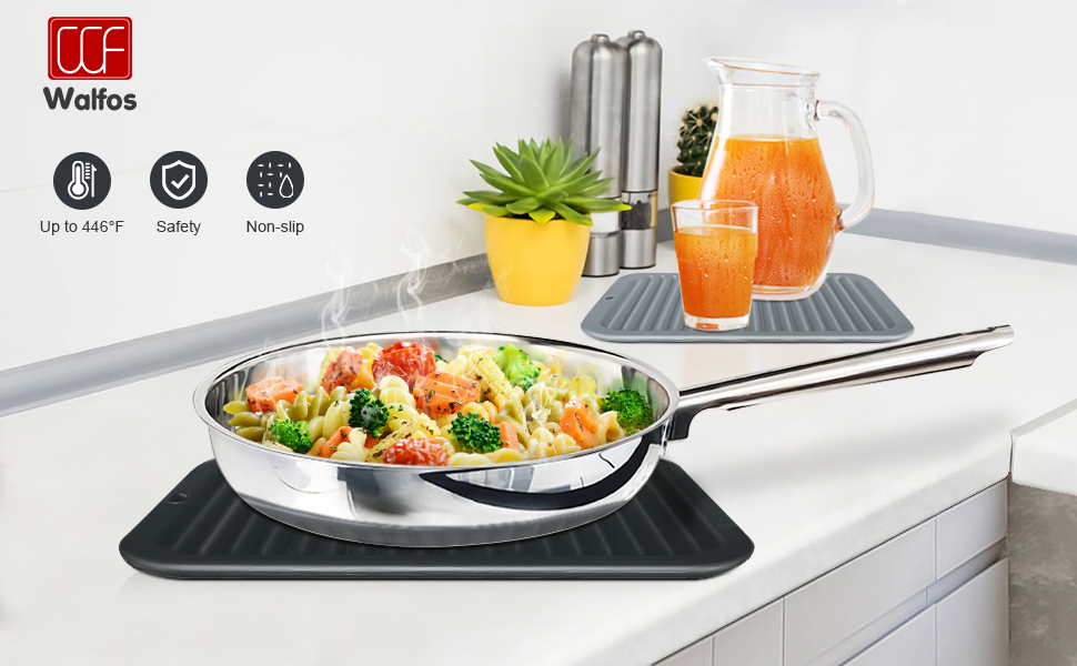 Walfos Silicone Trivets For Hot Pots and Pans Heat