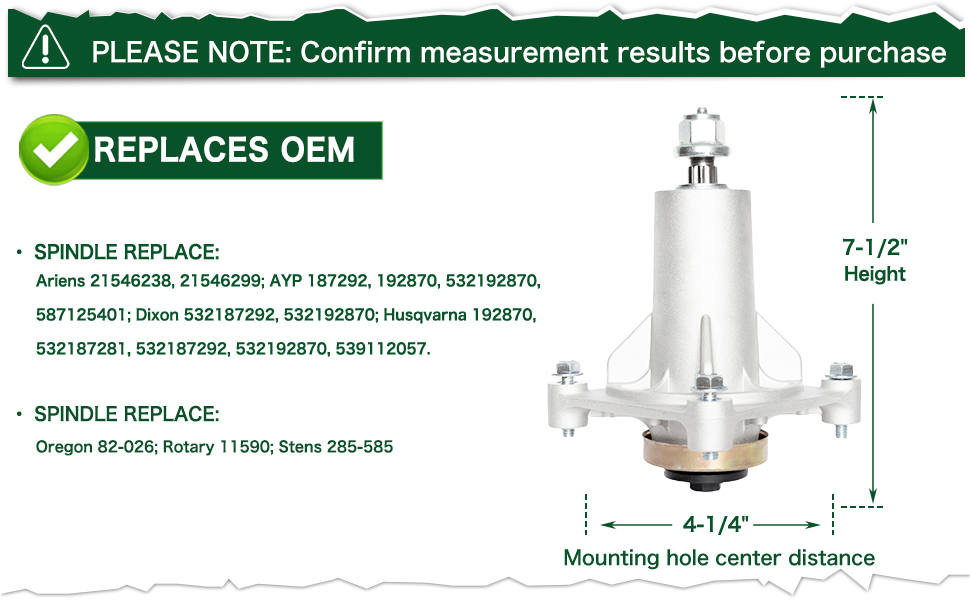 TTTTTTT Amazon.com: Caltric 532187292 587819701 285-585 Spindle