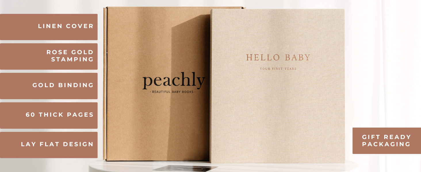 Peachly baby memory book for girls - floral baby book for baby girl