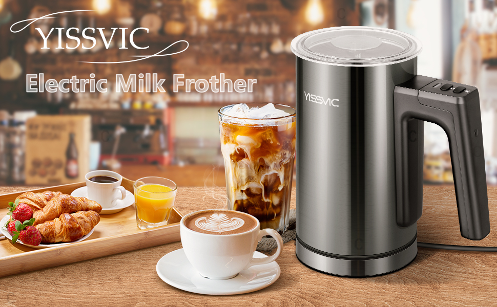 YISSVIC Milk Frother Electric Milk Steamer 300ml Automatic Milk Frother