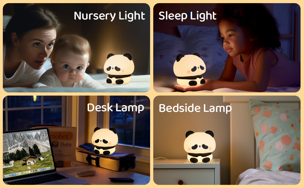 kids night light, night light for kids, cute desk lamp, nursery lamp, cute lamp, panda gifts