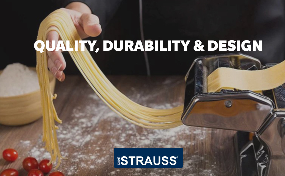 JOSEF STRAUSS Manual Stainless Steel Pasta Machine Adjustable