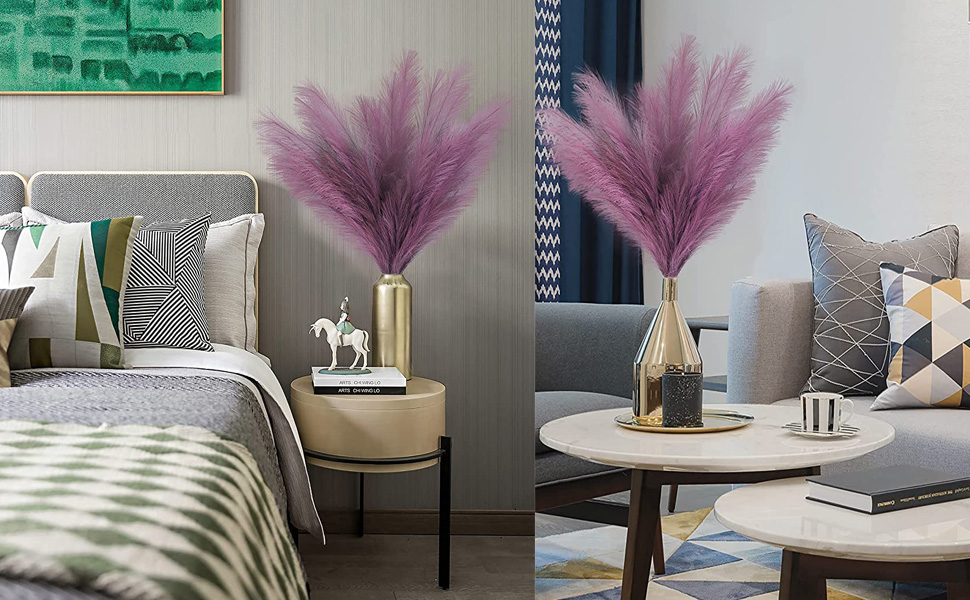 3 Pezzi Erba Della Pampas Secca Decorative, 110 Cm Pampas Alte Piume Decorative Per Vaso, Boho Viola Colore, Per Decorazioni Natale Interno Casa Nozze 10 pampas alte pampas decorative alte 100 cm piume decorative per vaso pampas decorative grandi