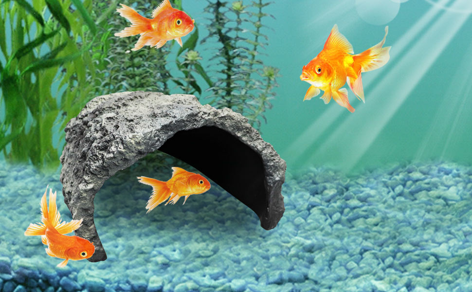 Extra Large Reptile Rock Hide Cave, Resin Fish Hide Cave