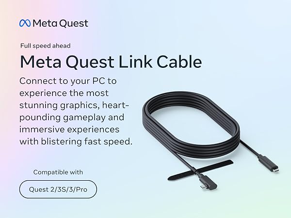 Meta Quest Link Cable - 16FT (5M) - PC VR Compatible with Quest2