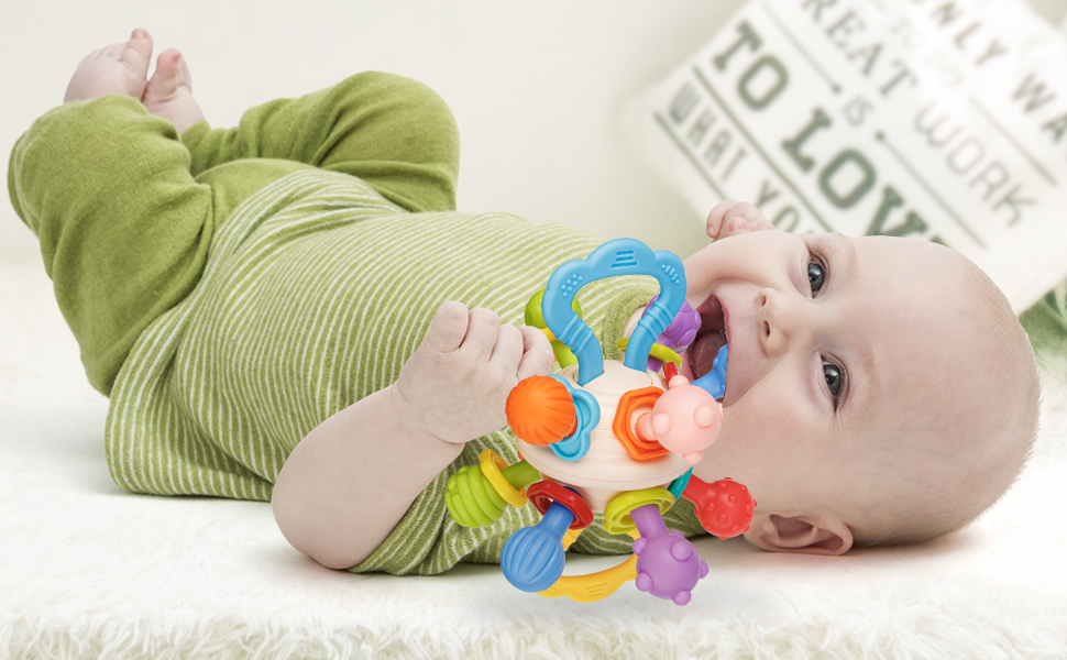 Sensory Teething Toys for Babies 06 Months, Montessori