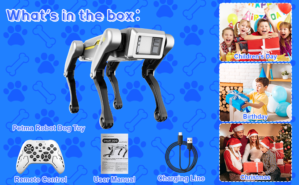 Robot dog performing actions