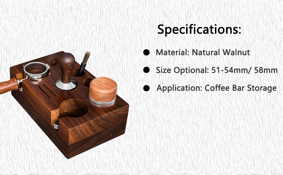Teyearlife Walnut Espresso Tamping Station Called Coffee
