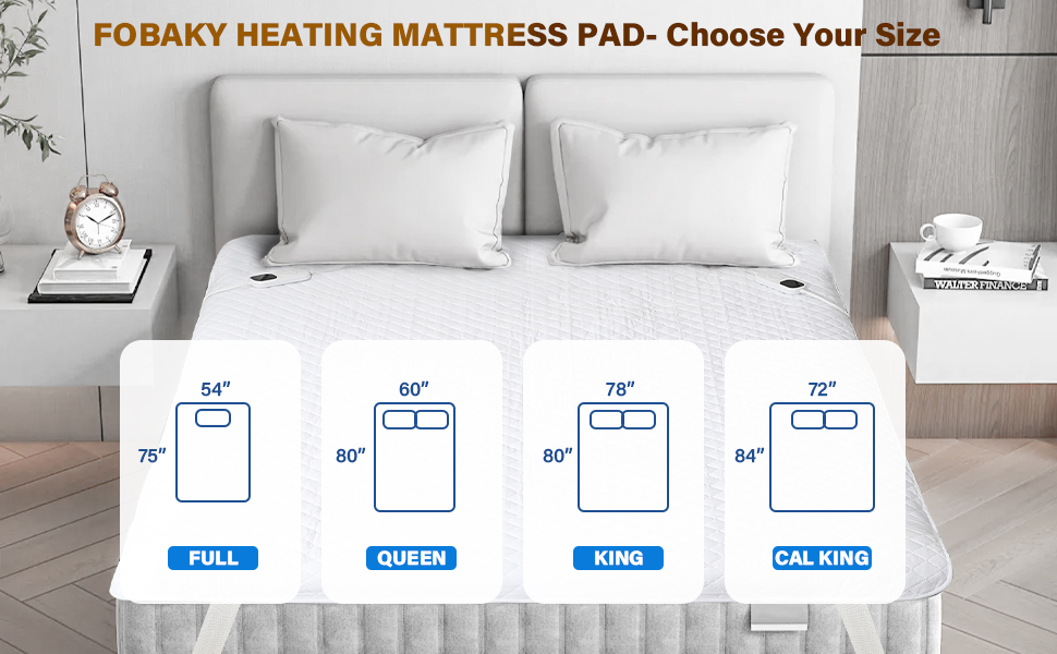 Heated Mattress Pad, Electric Mattress Pad King Size 80'' x