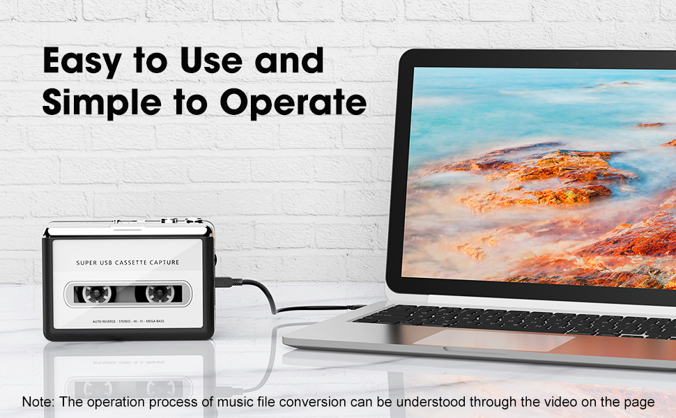 Bewinner Portable Cassette Player, Tape to MP3 Converter Cassette Tap Player with Earphone, USB