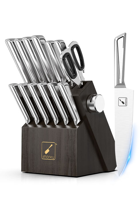 imarku 14 PCS Knife Sets for Kitchen with Block Japanese Stainless Steel Kitchen Knife Set
