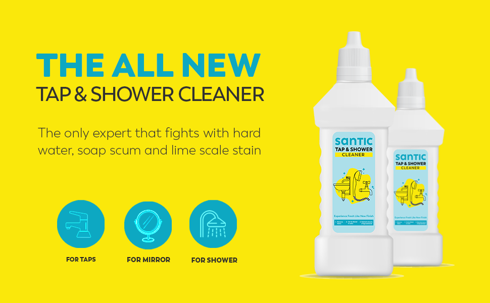 SanTIC Tap & Shower Cleaner Liquid Spray For Hard Water Stain 250 ml