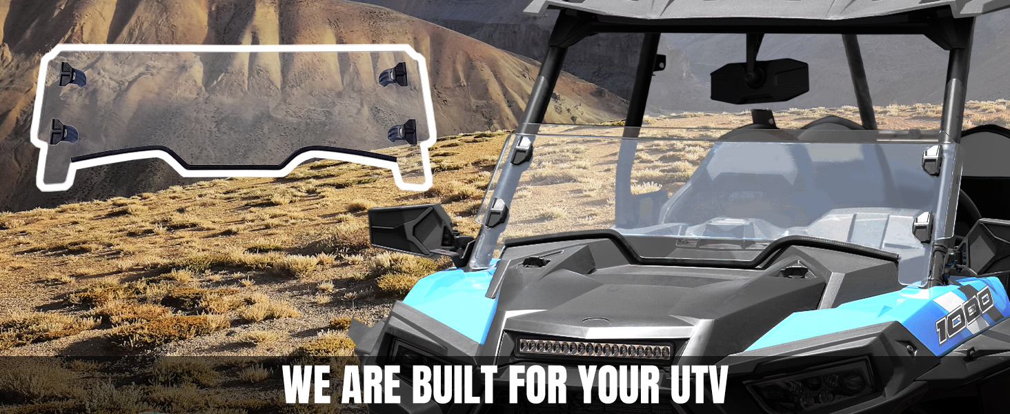 A & UTV PRO 1/2 Higher Front Half Windshield for Polaris RZR XP 1000 2019-2023